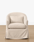 Fauteuil pivotant moderne en lin haute performance avec rotation à 360° et housse amovible pour salon