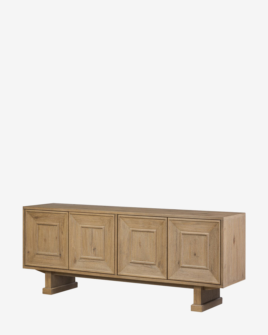 Buffet moderne en chêne avec grain naturel et rangement pour salon