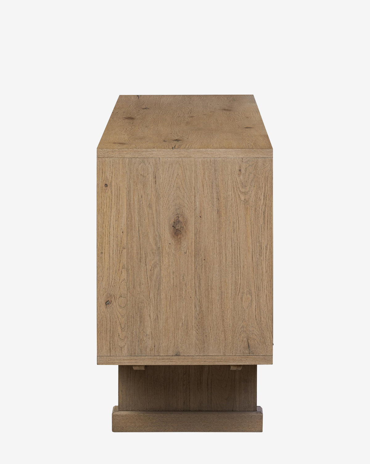 Buffet moderne en chêne avec grain naturel et rangement pour salon
