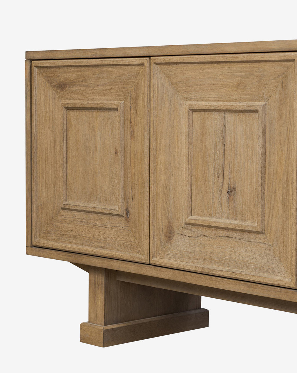 Buffet moderne en chêne avec grain naturel et rangement pour salon