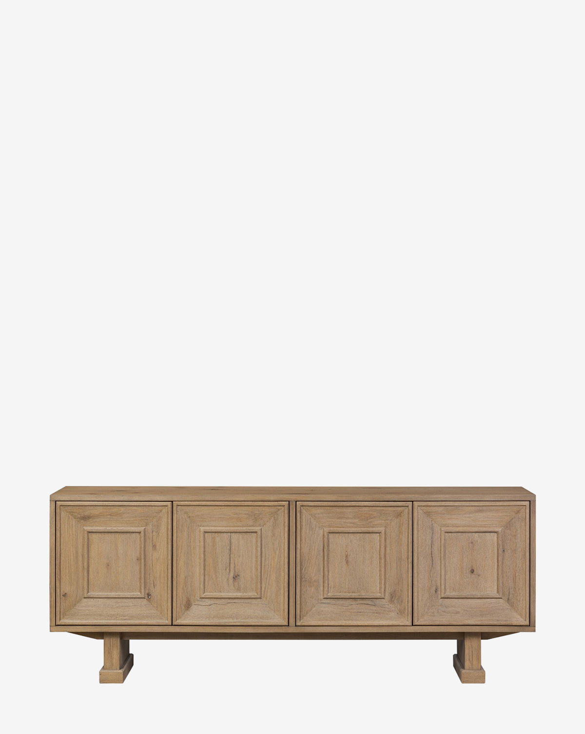 Buffet moderne en chêne avec grain naturel et rangement pour salon