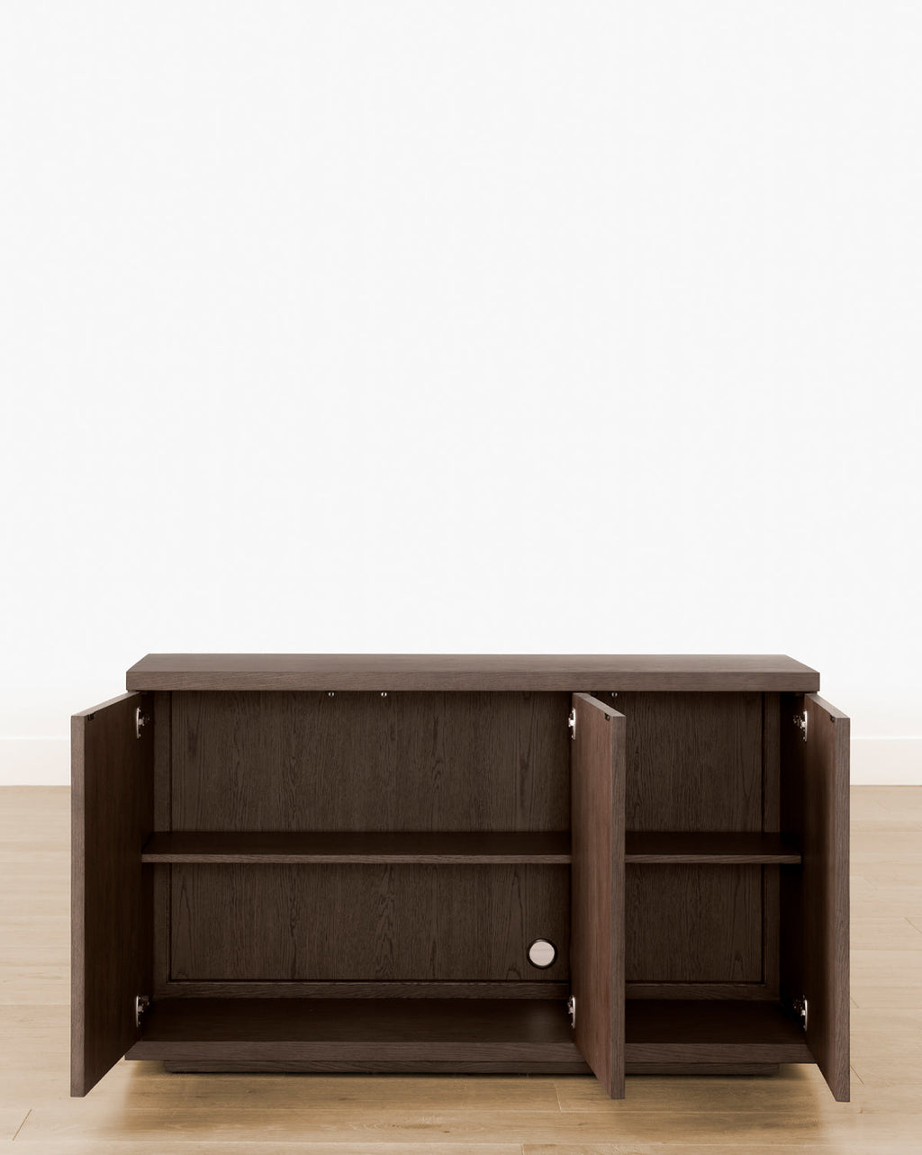 Buffet moderne en bois avec rangement 3 portes et lignes épurées pour le salon