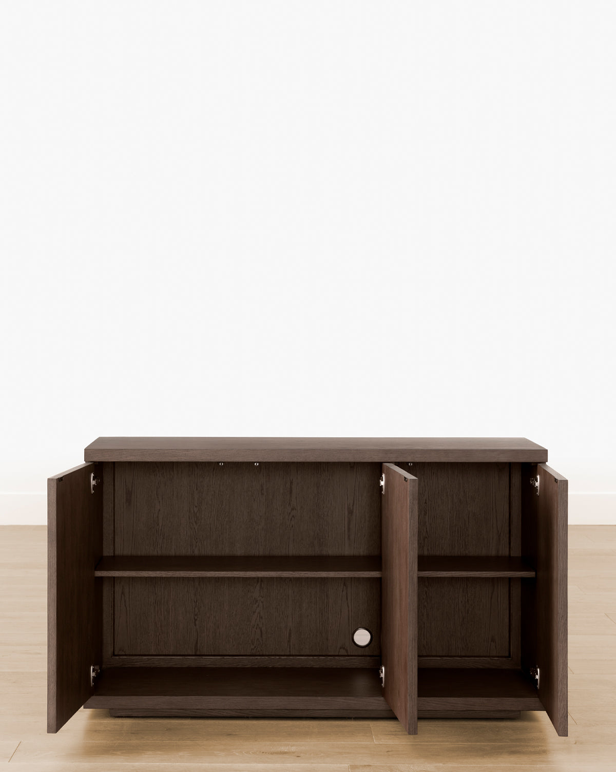Buffet moderne en bois avec rangement 3 portes et lignes épurées pour le salon