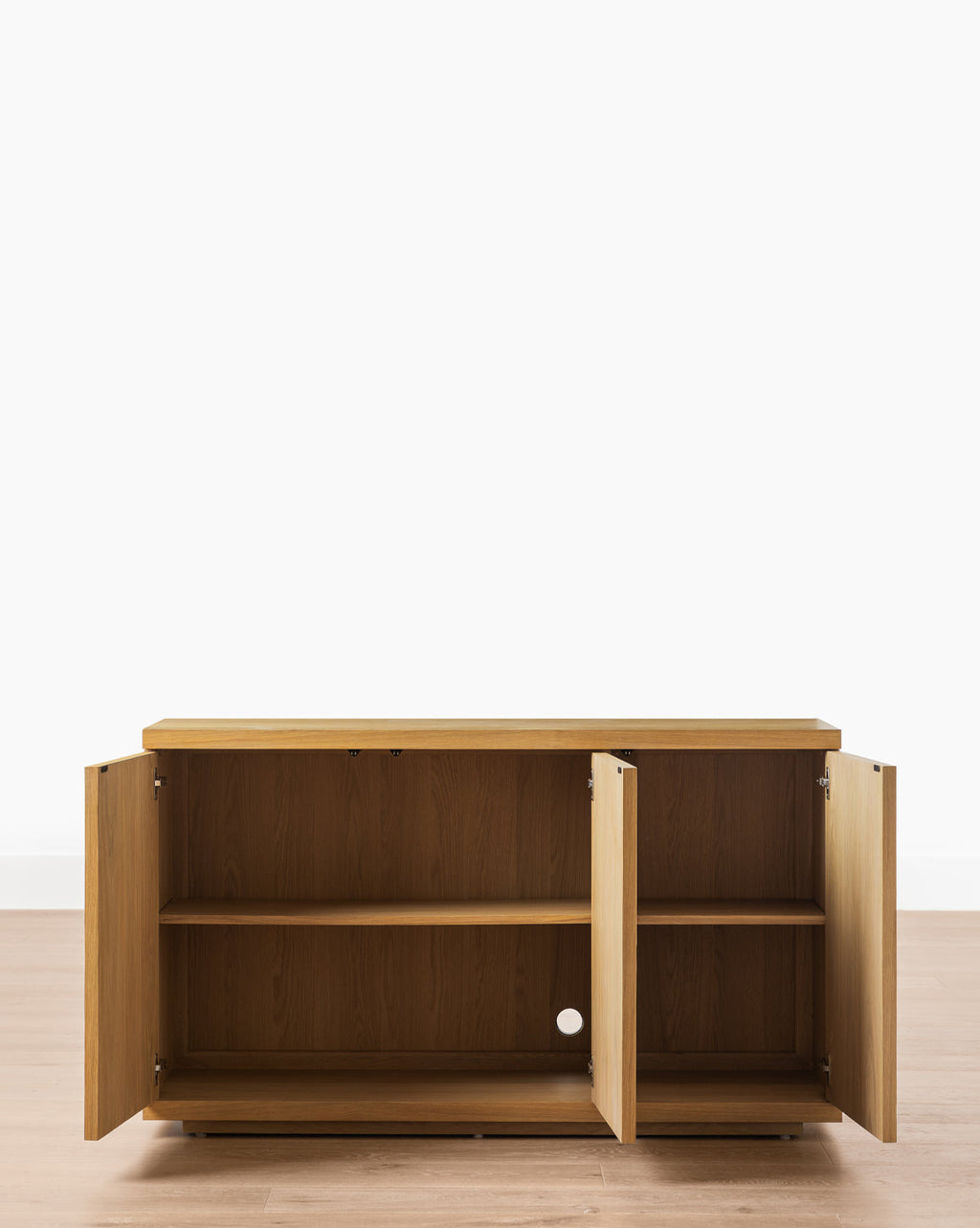 Buffet moderne en bois avec rangement 3 portes et lignes épurées pour le salon