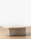 Table basse en marbre turc moderne avec forme organique arrondie pour le salon
