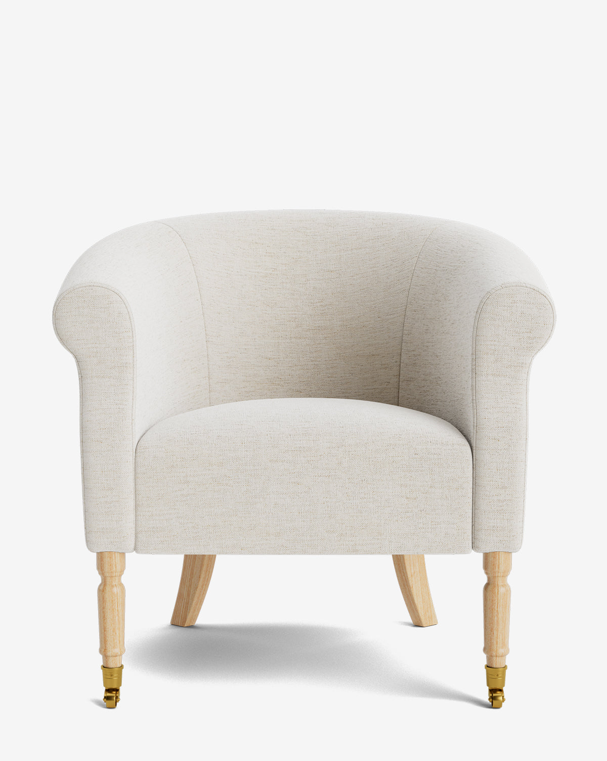 Fauteuil de salon capitonné traditionnel avec éléments incurvés et tissu de créateur pour le salon