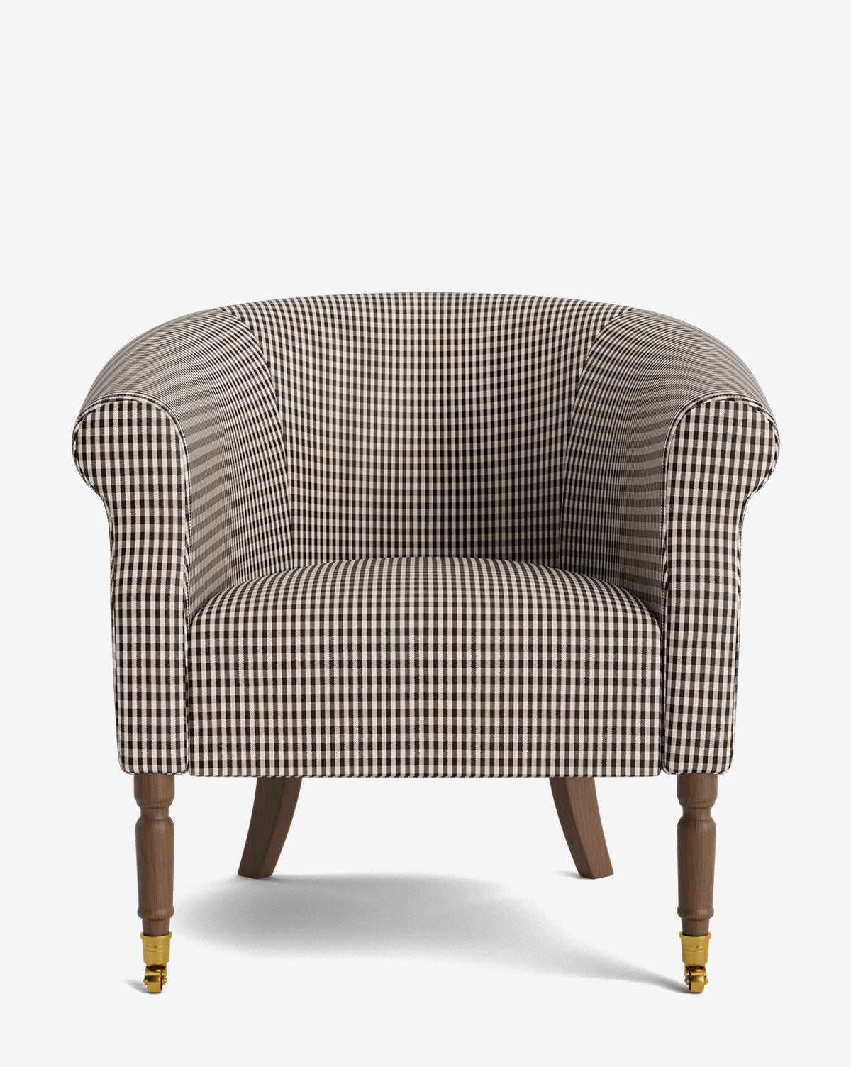 Fauteuil de salon capitonné traditionnel avec éléments incurvés et tissu de créateur pour le salon