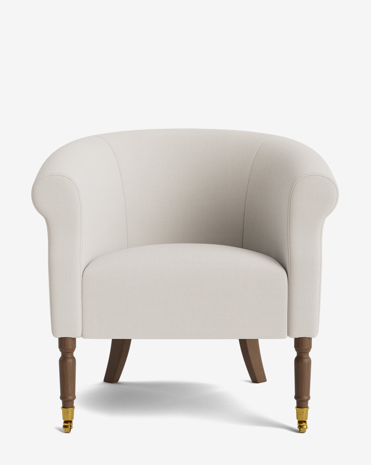 Fauteuil de salon capitonné traditionnel avec éléments incurvés et tissu de créateur pour le salon