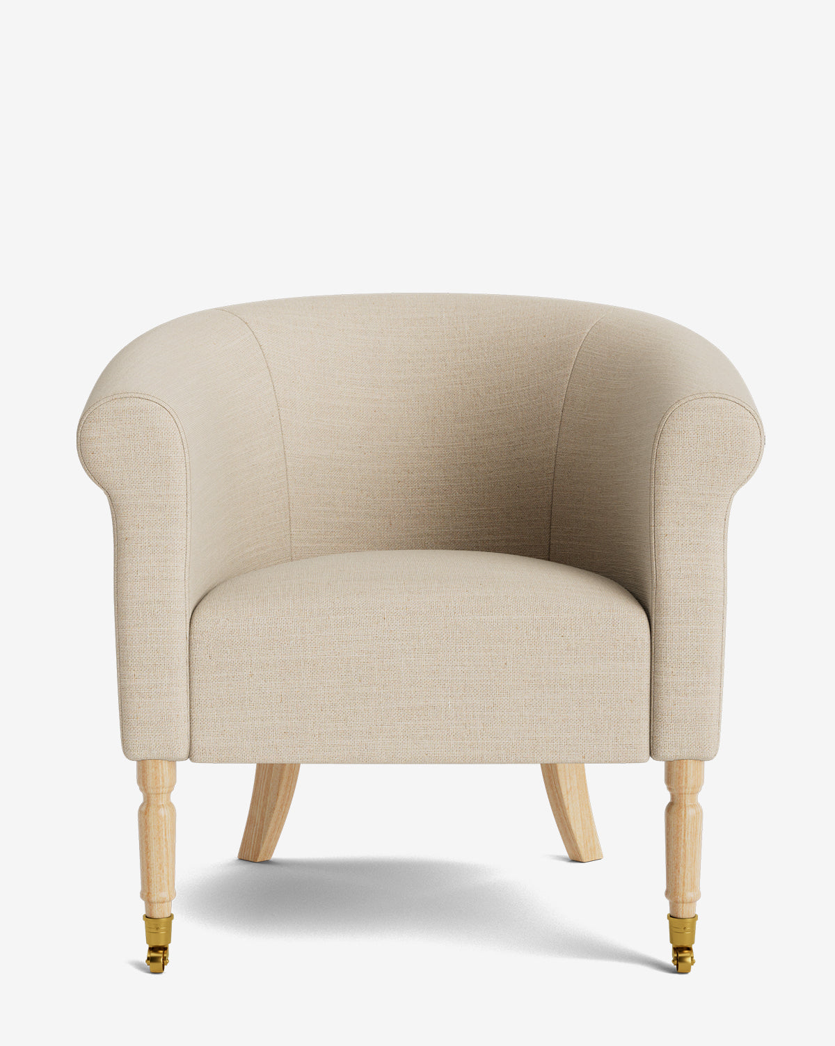 Fauteuil de salon capitonné traditionnel avec éléments incurvés et tissu de créateur pour le salon