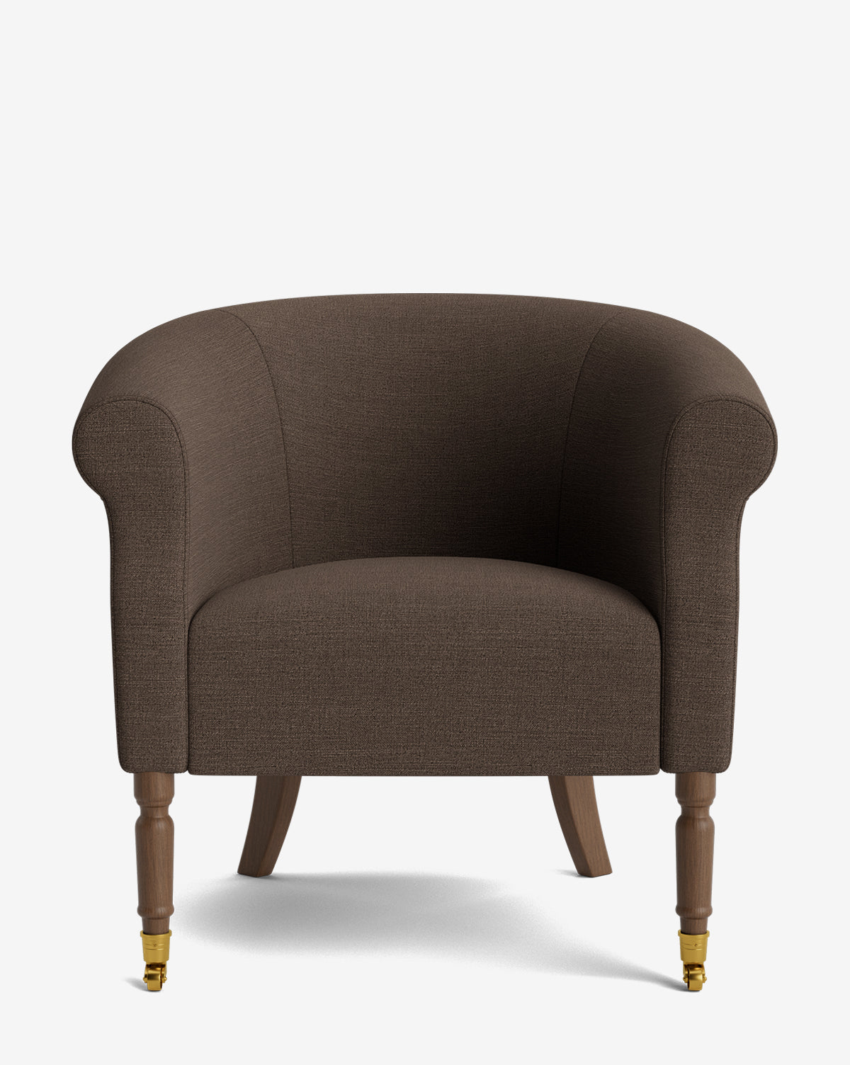 Fauteuil de salon capitonné traditionnel avec éléments incurvés et tissu de créateur pour le salon