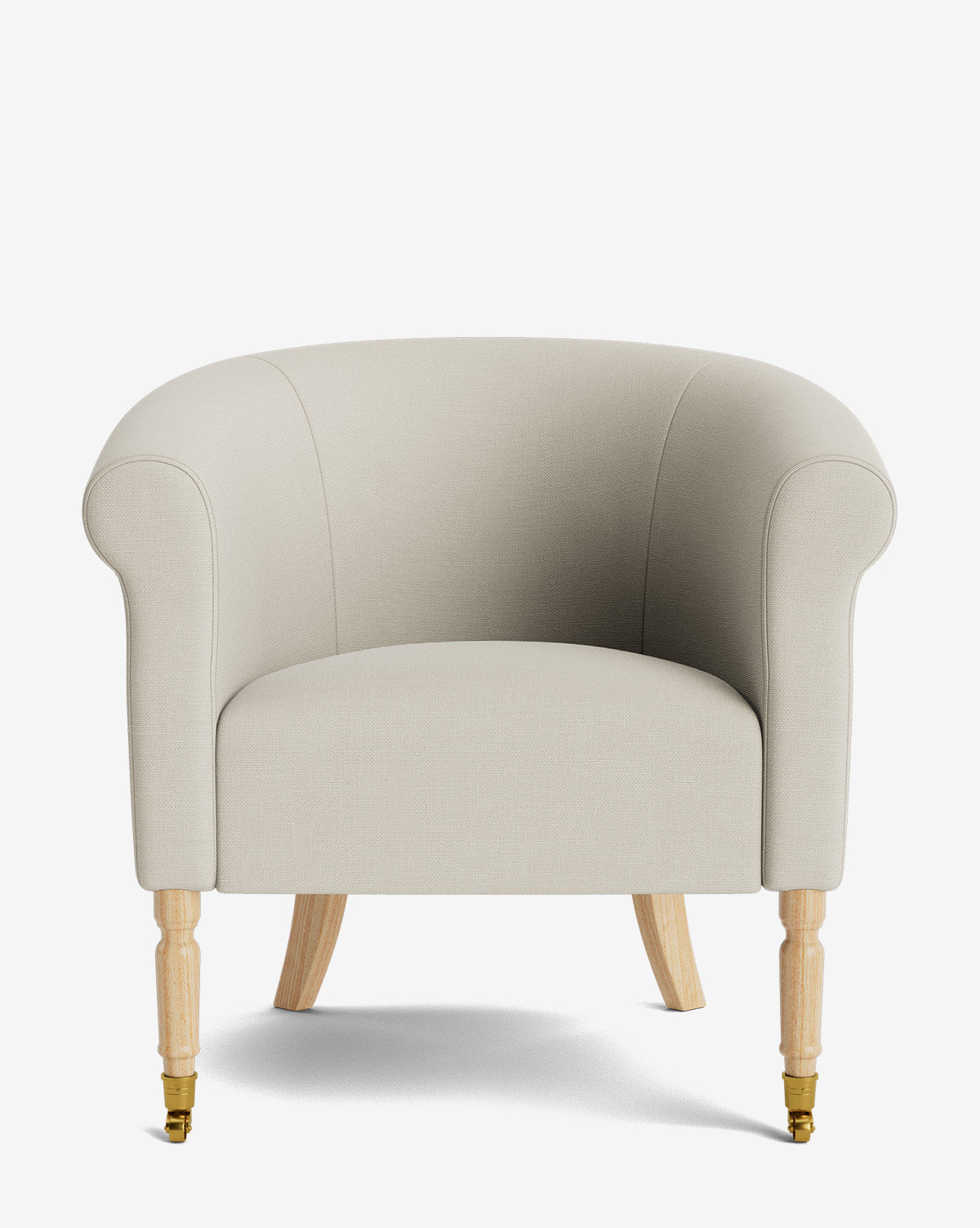 Fauteuil de salon capitonné traditionnel avec éléments incurvés et tissu de créateur pour le salon