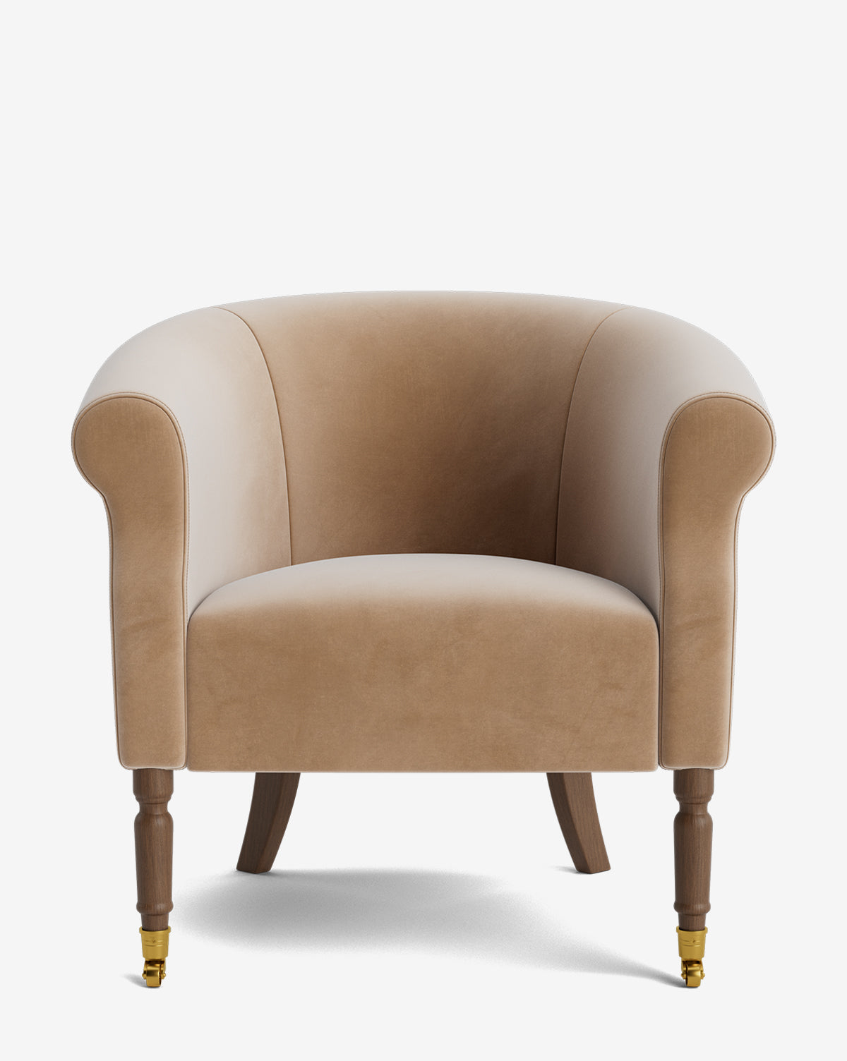Fauteuil de salon capitonné traditionnel avec éléments incurvés et tissu de créateur pour le salon
