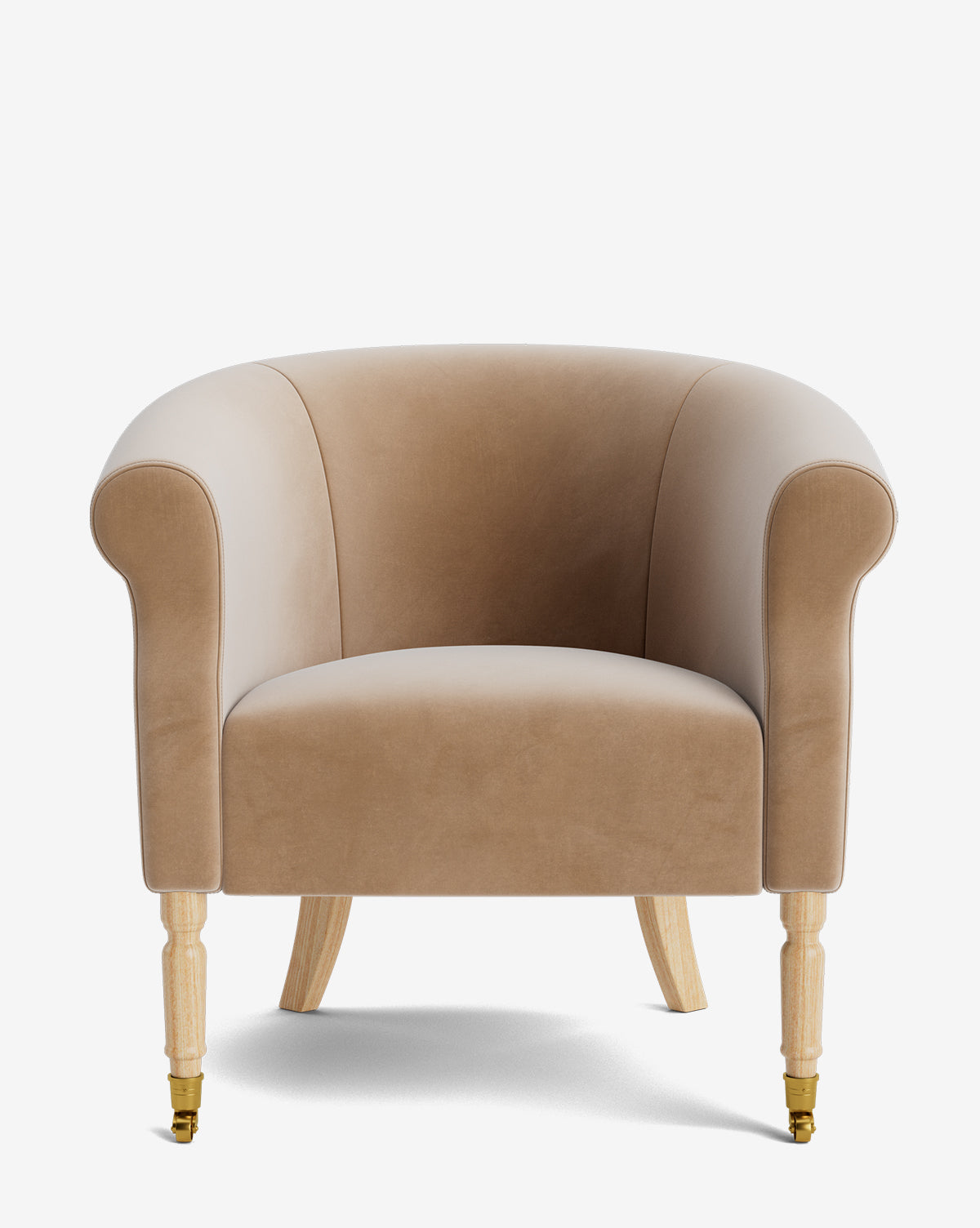 Fauteuil de salon capitonné traditionnel avec éléments incurvés et tissu de créateur pour le salon