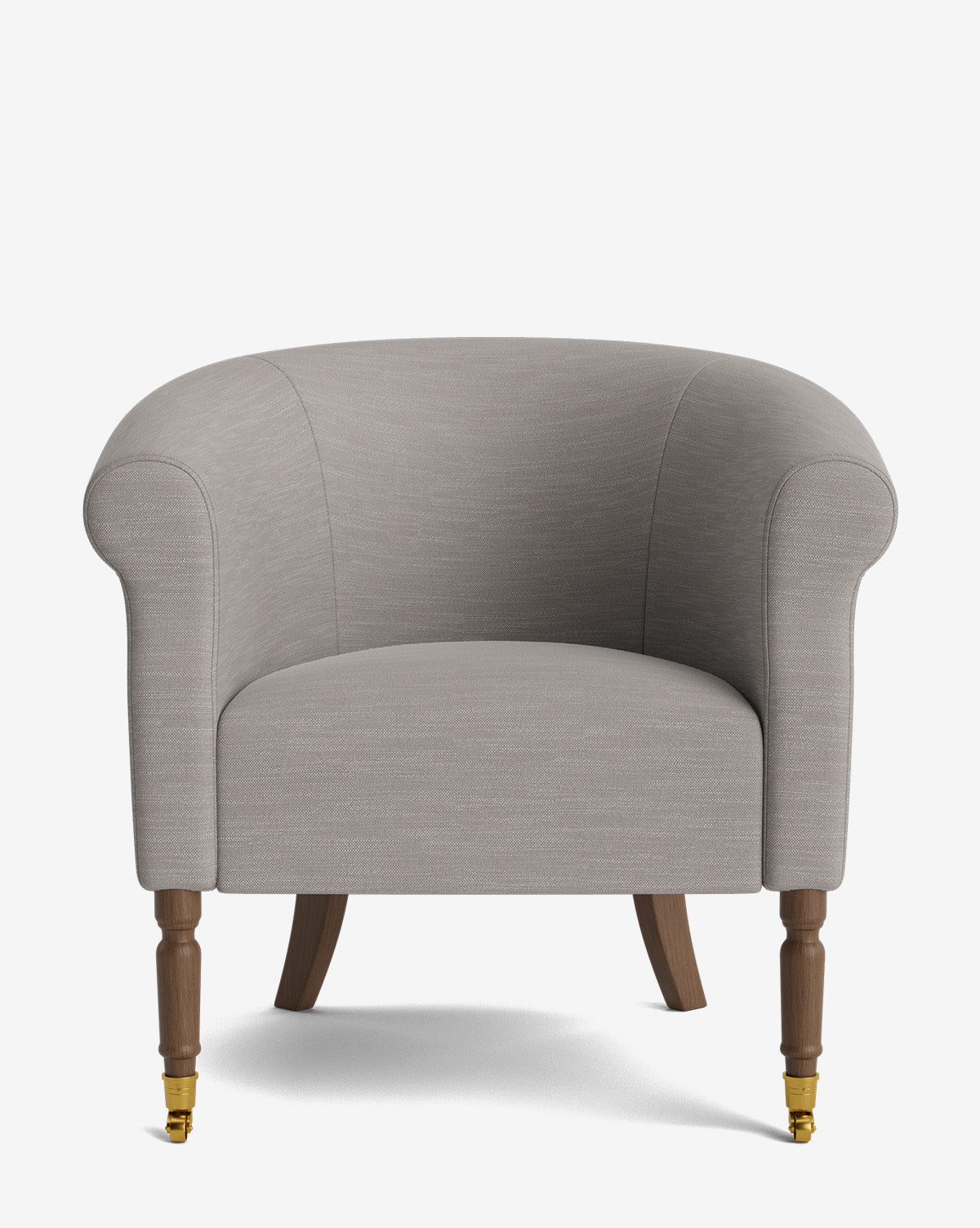 Fauteuil de salon capitonné traditionnel avec éléments incurvés et tissu de créateur pour le salon