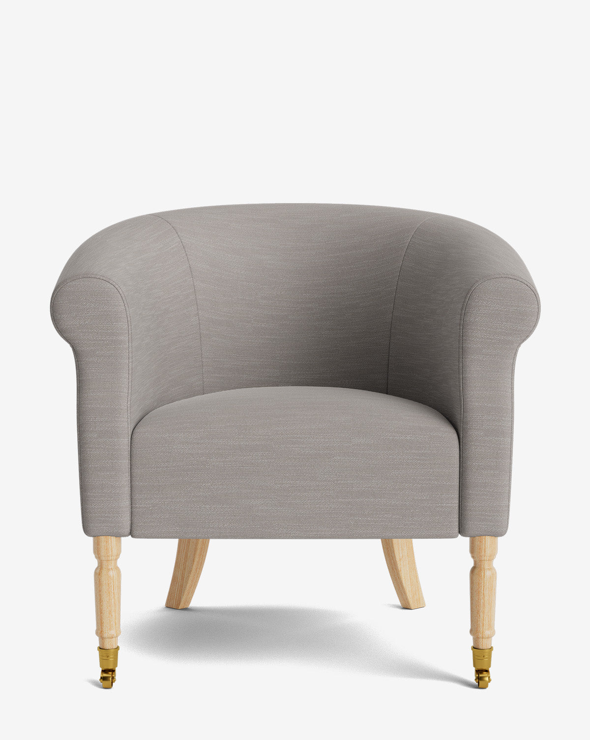 Fauteuil de salon capitonné traditionnel avec éléments incurvés et tissu de créateur pour le salon