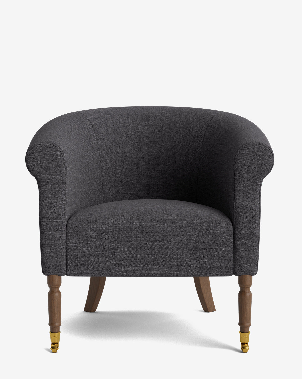 Fauteuil de salon capitonné traditionnel avec éléments incurvés et tissu de créateur pour le salon