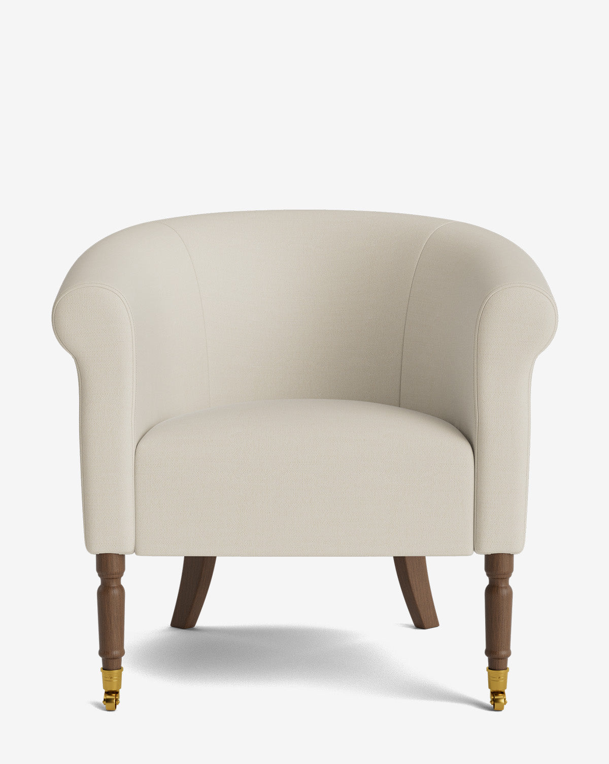 Fauteuil de salon capitonné traditionnel avec éléments incurvés et tissu de créateur pour le salon