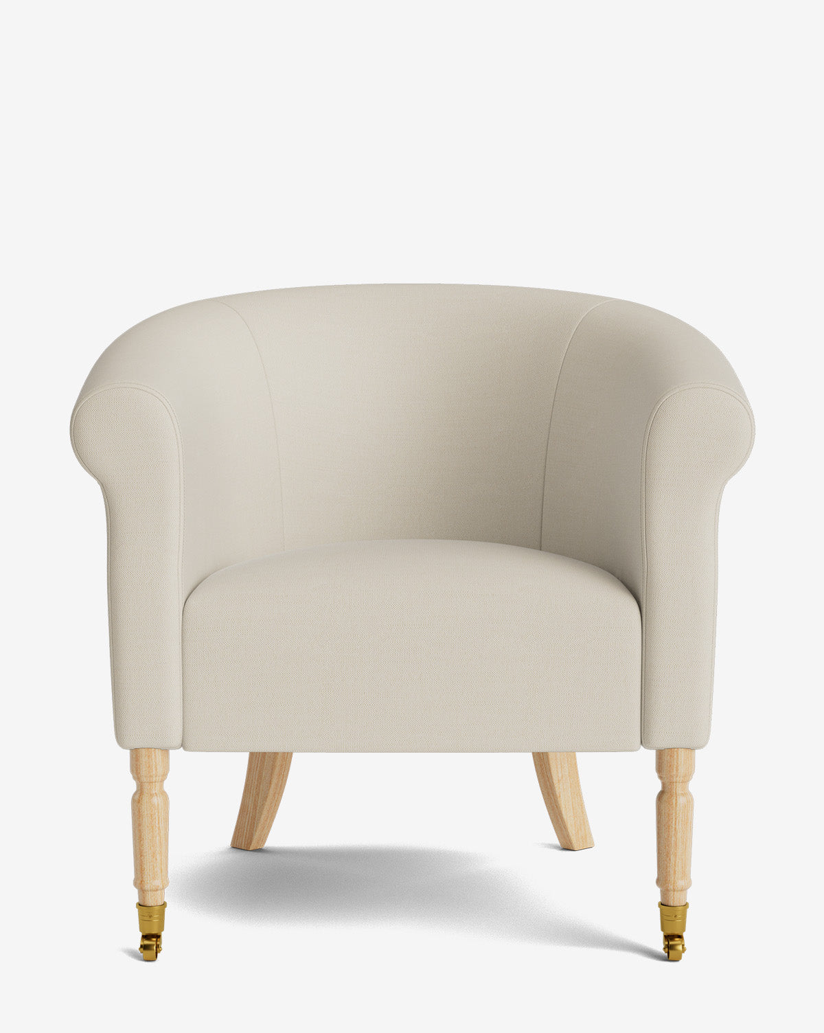 Fauteuil de salon capitonné traditionnel avec éléments incurvés et tissu de créateur pour le salon