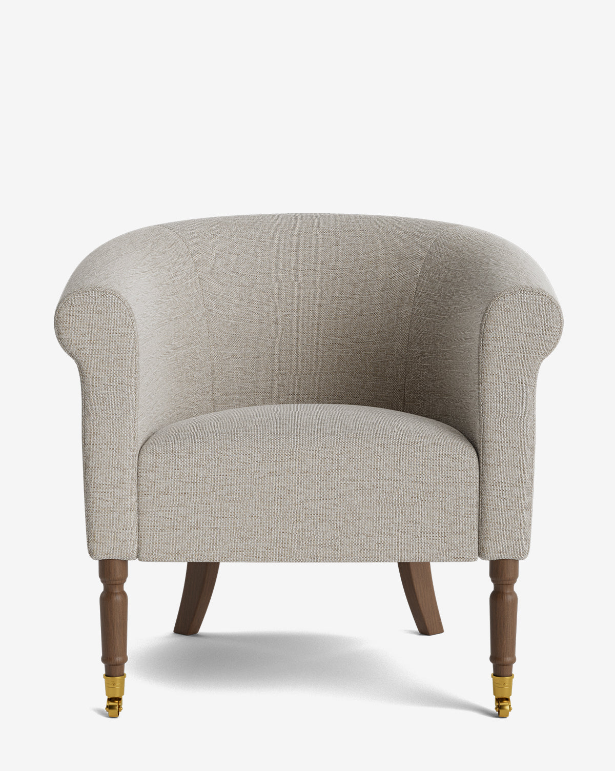 Fauteuil de salon capitonné traditionnel avec éléments incurvés et tissu de créateur pour le salon