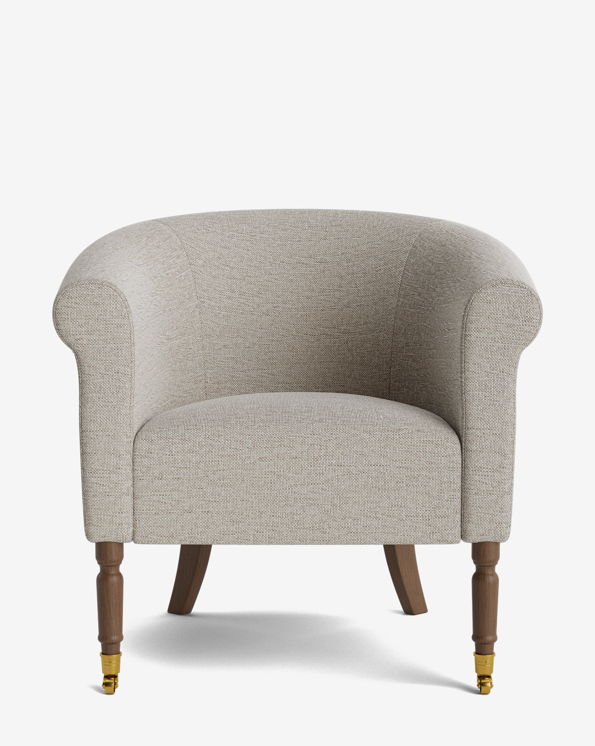Fauteuil de salon capitonné traditionnel avec éléments incurvés et tissu de créateur pour le salon