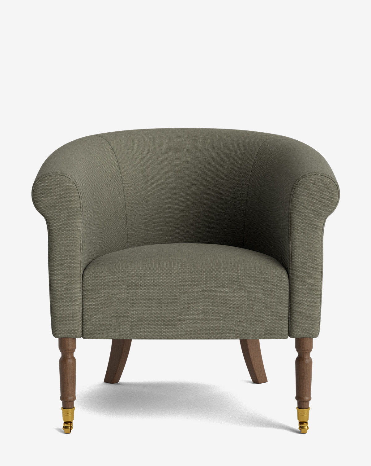 Fauteuil de salon capitonné traditionnel avec éléments incurvés et tissu de créateur pour le salon