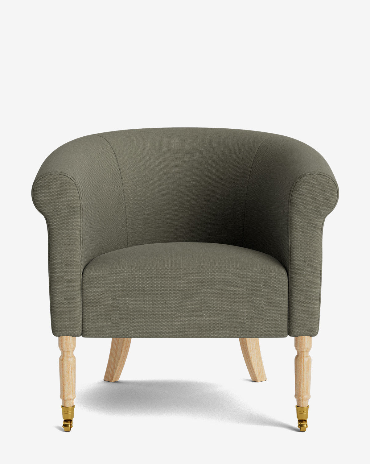 Fauteuil de salon capitonné traditionnel avec éléments incurvés et tissu de créateur pour le salon