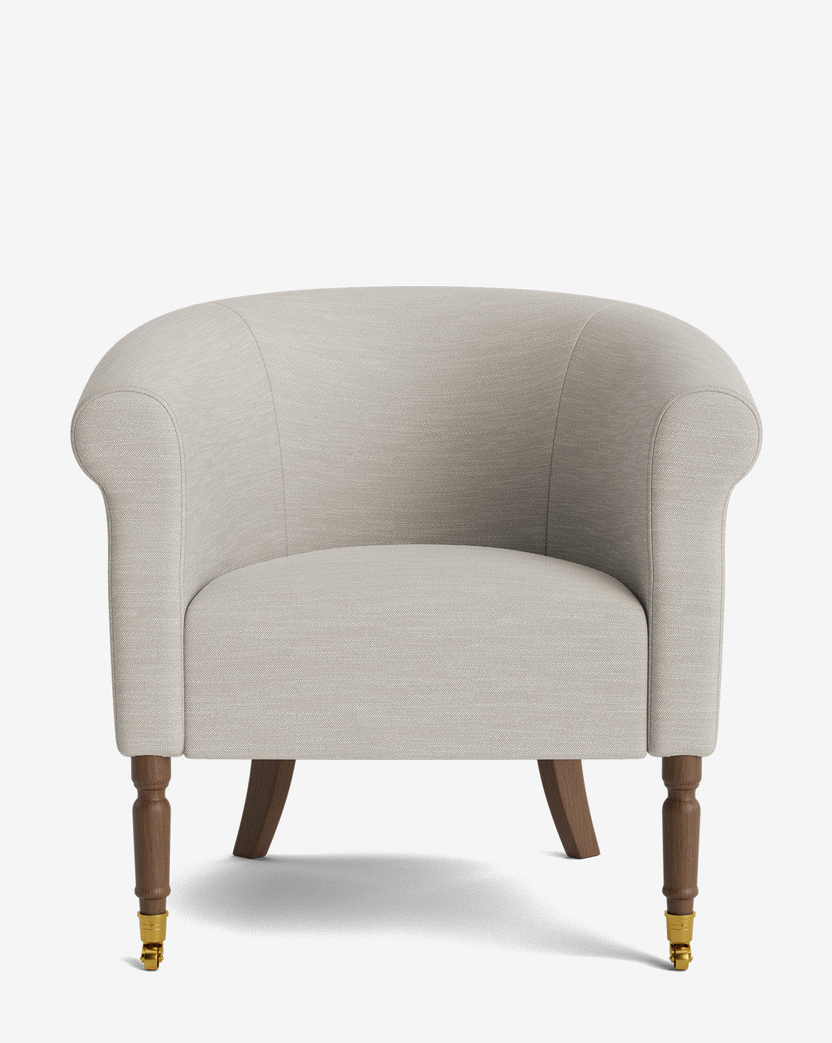 Fauteuil de salon capitonné traditionnel avec éléments incurvés et tissu de créateur pour le salon