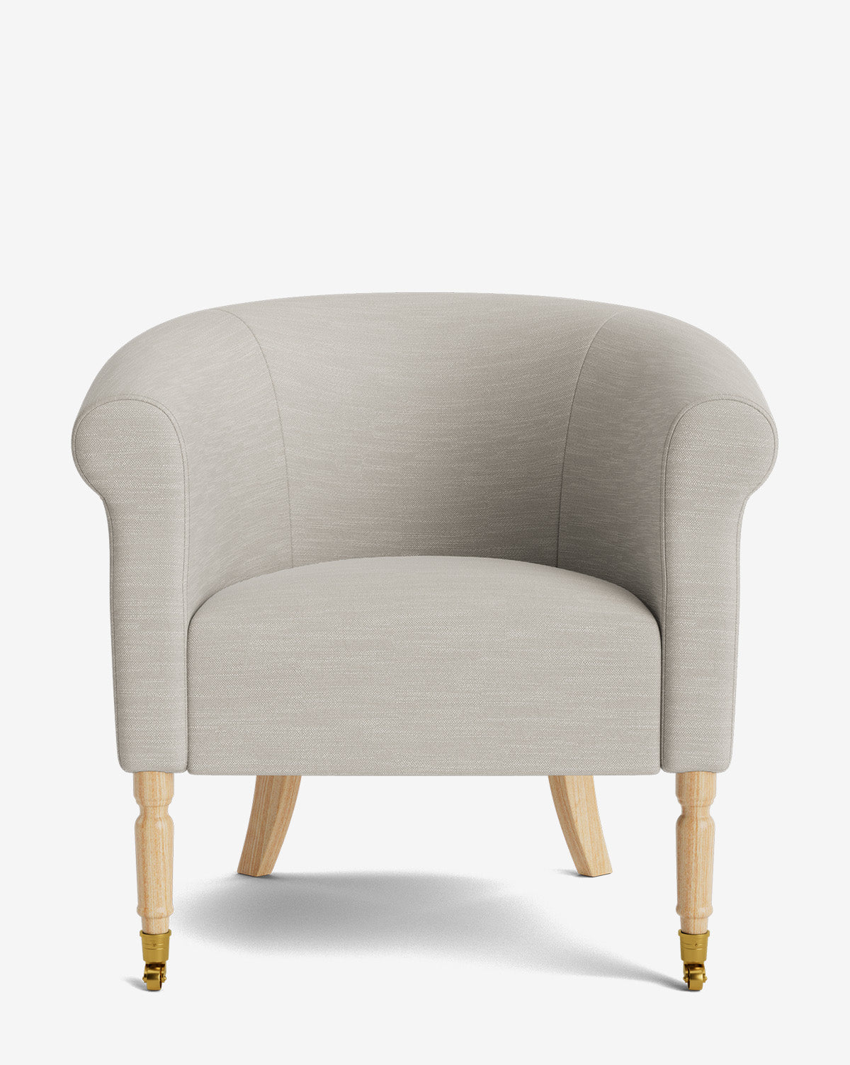 Fauteuil de salon capitonné traditionnel avec éléments incurvés et tissu de créateur pour le salon