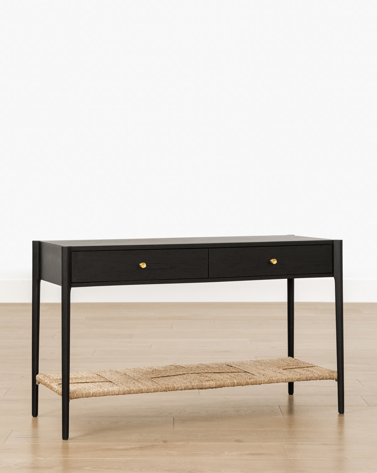 Console moderne en bois avec 2 tiroirs de rangement pour le salon