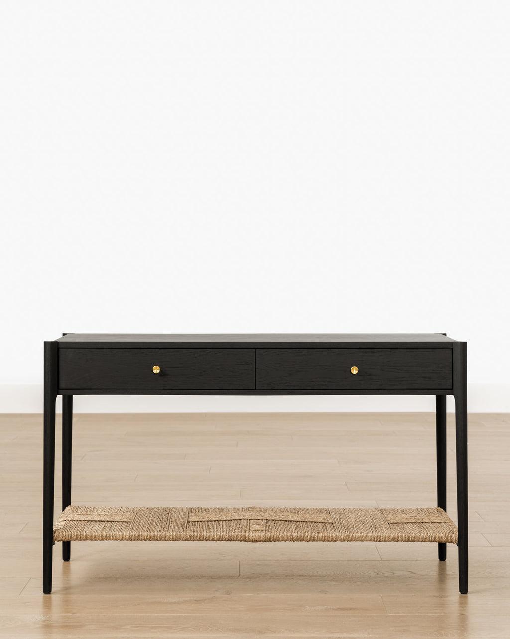 Console moderne en bois avec 2 tiroirs de rangement pour le salon