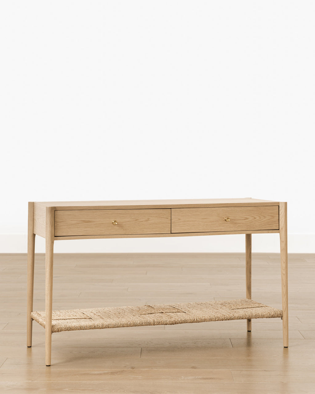 Console moderne en bois avec 2 tiroirs de rangement pour le salon