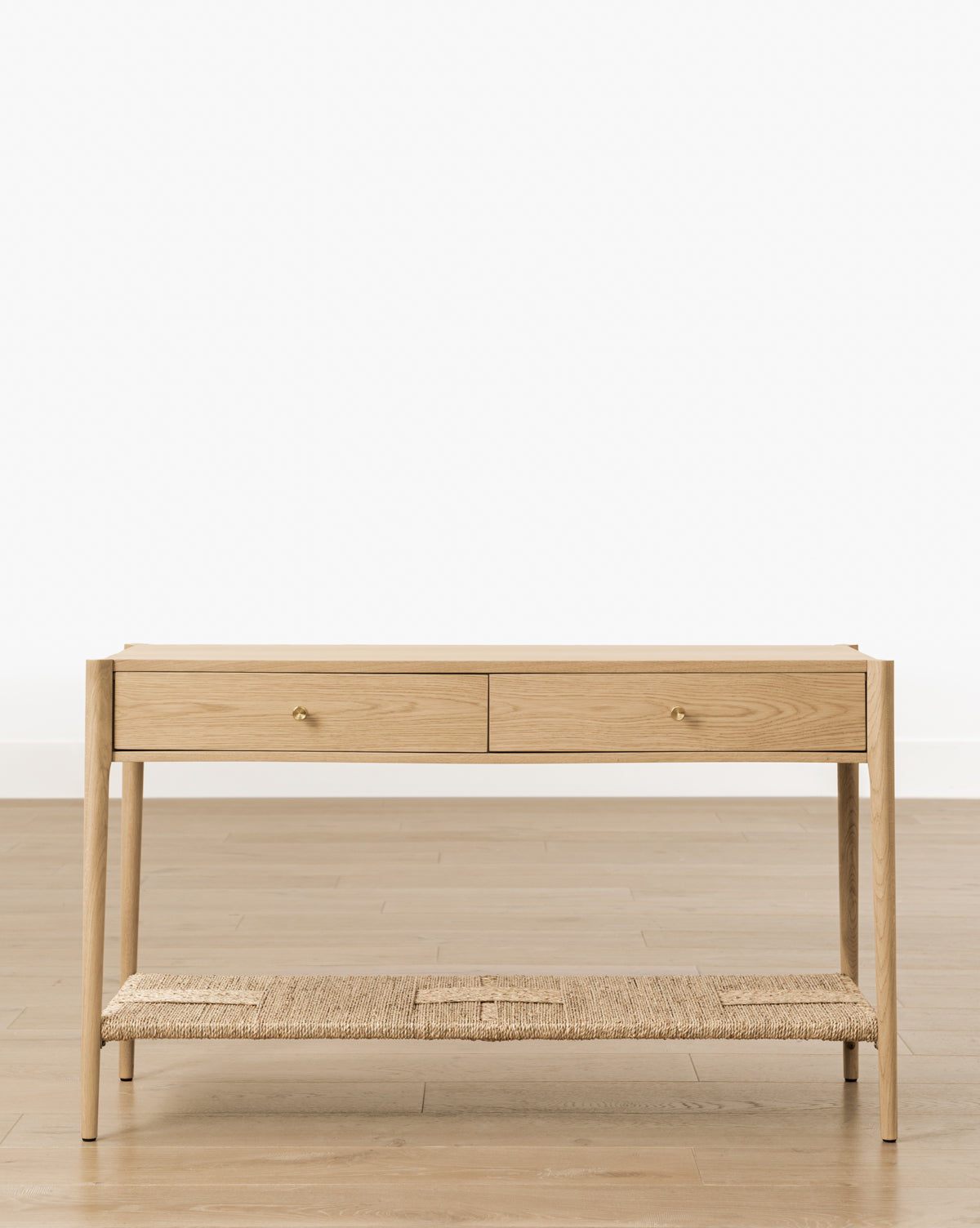 Console moderne en bois avec 2 tiroirs de rangement pour le salon