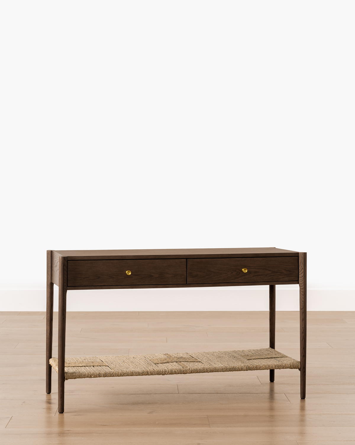 Console moderne en bois avec 2 tiroirs de rangement pour le salon