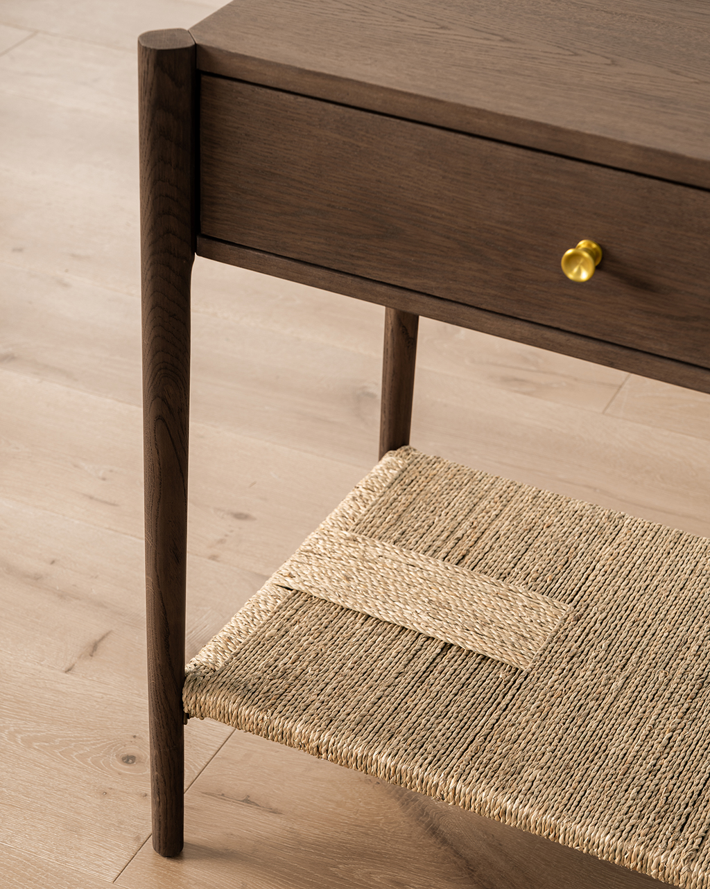 Console moderne en bois avec 2 tiroirs de rangement pour le salon