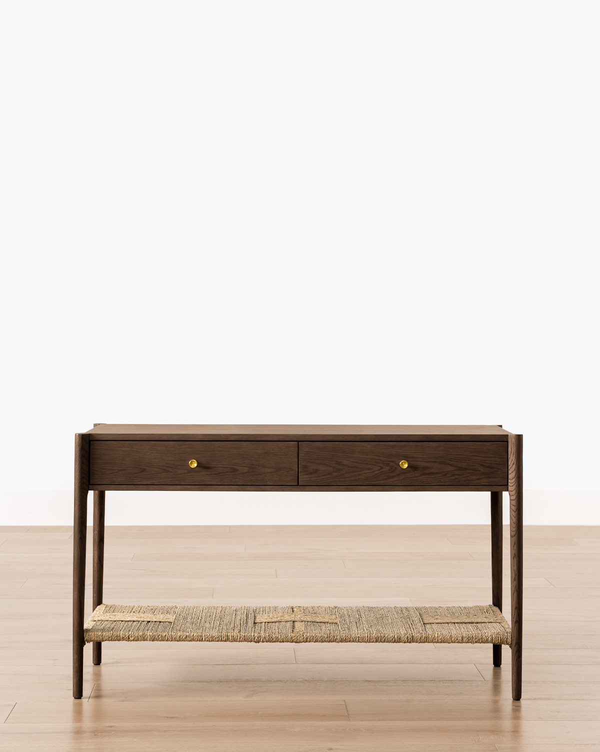 Console moderne en bois avec 2 tiroirs de rangement pour le salon