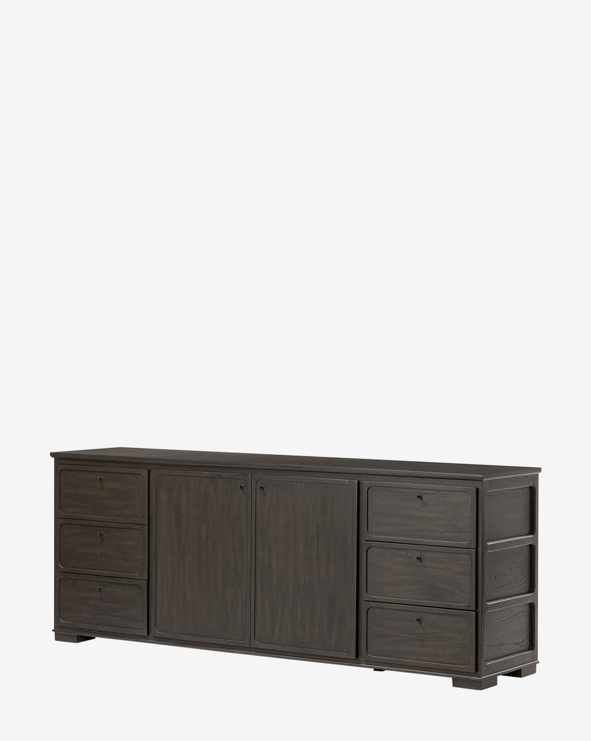 Bahut en chêne moderne avec finition chaleureuse et grand espace de rangement pour le salon