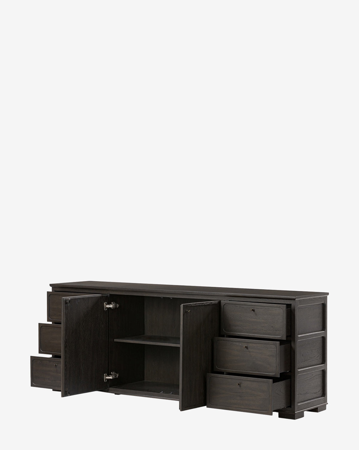 Bahut en chêne moderne avec finition chaleureuse et grand espace de rangement pour le salon