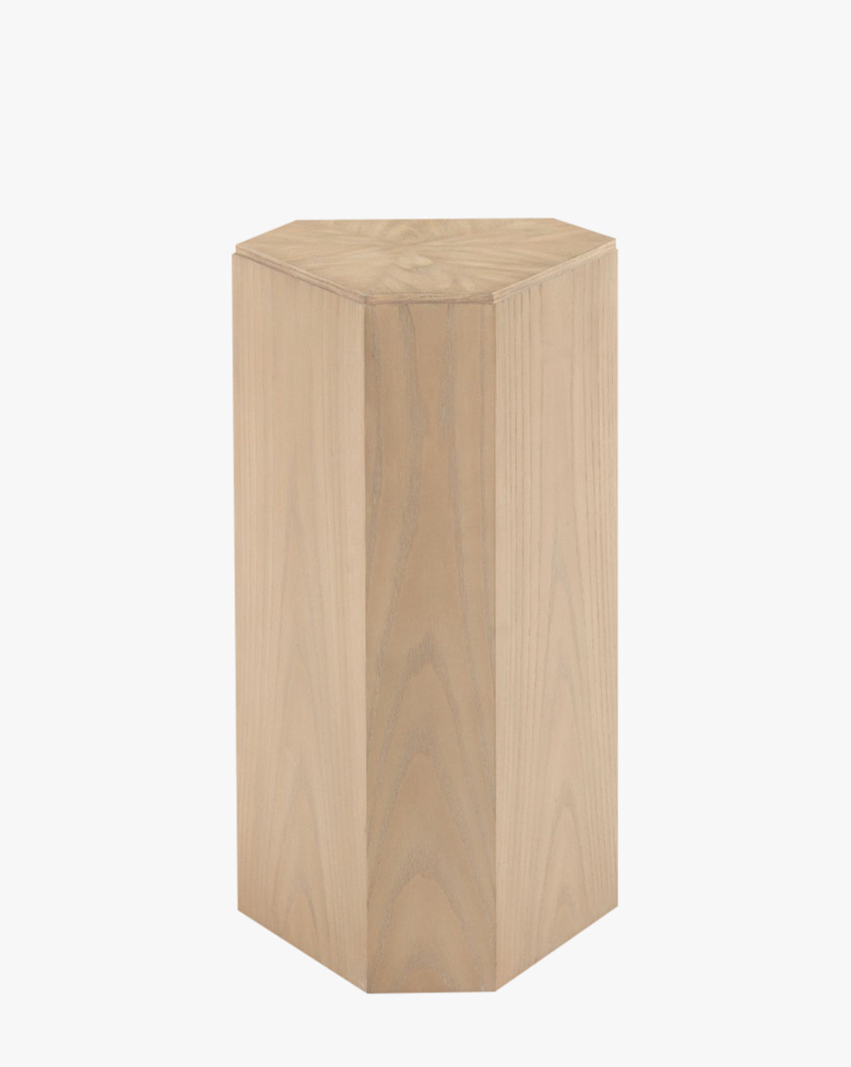 Piédestal moderne en bois à forme architecturale pour salon