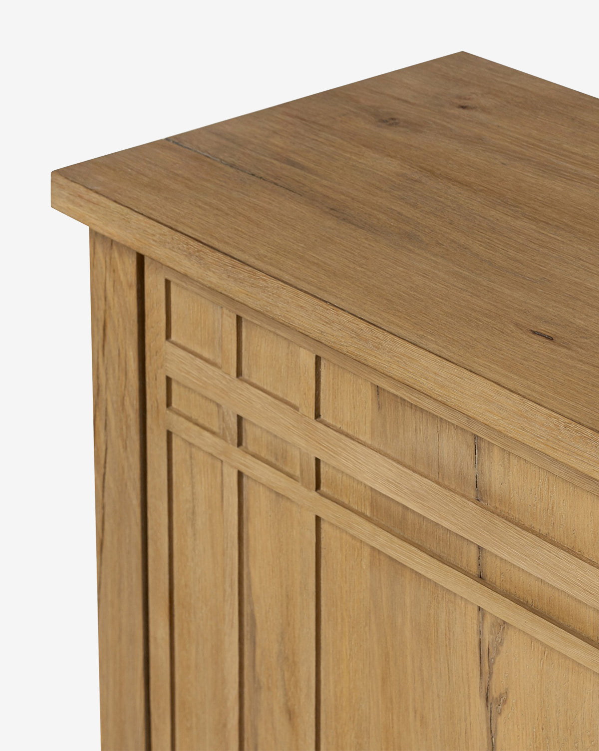 Buffet moderne en chêne aux tons chauds avec rangement pour le salon