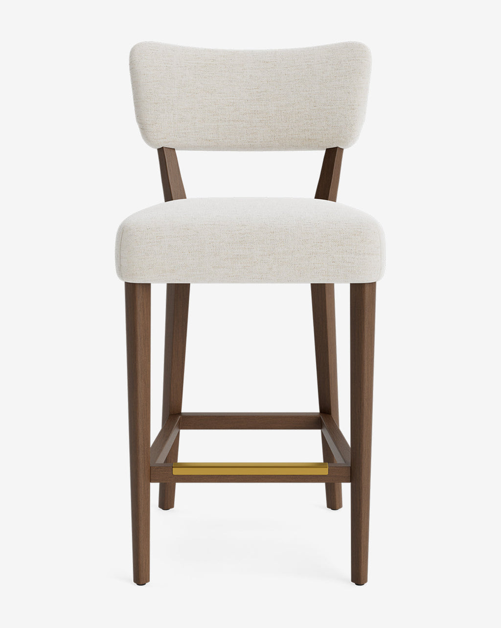 Tabouret de comptoir classique rembourré avec dossier en forme de rein et pieds carrés effilés pour salle à manger