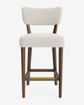 Tabouret de comptoir classique rembourré avec dossier en forme de rein et pieds carrés effilés pour salle à manger