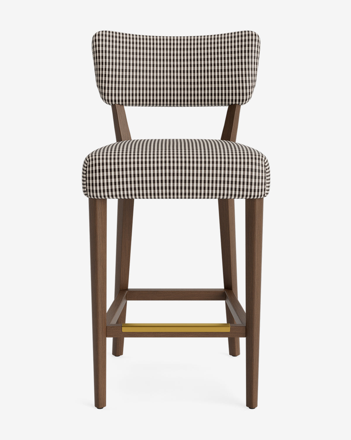 Tabouret de comptoir classique rembourré avec dossier en forme de rein et pieds carrés effilés pour salle à manger
