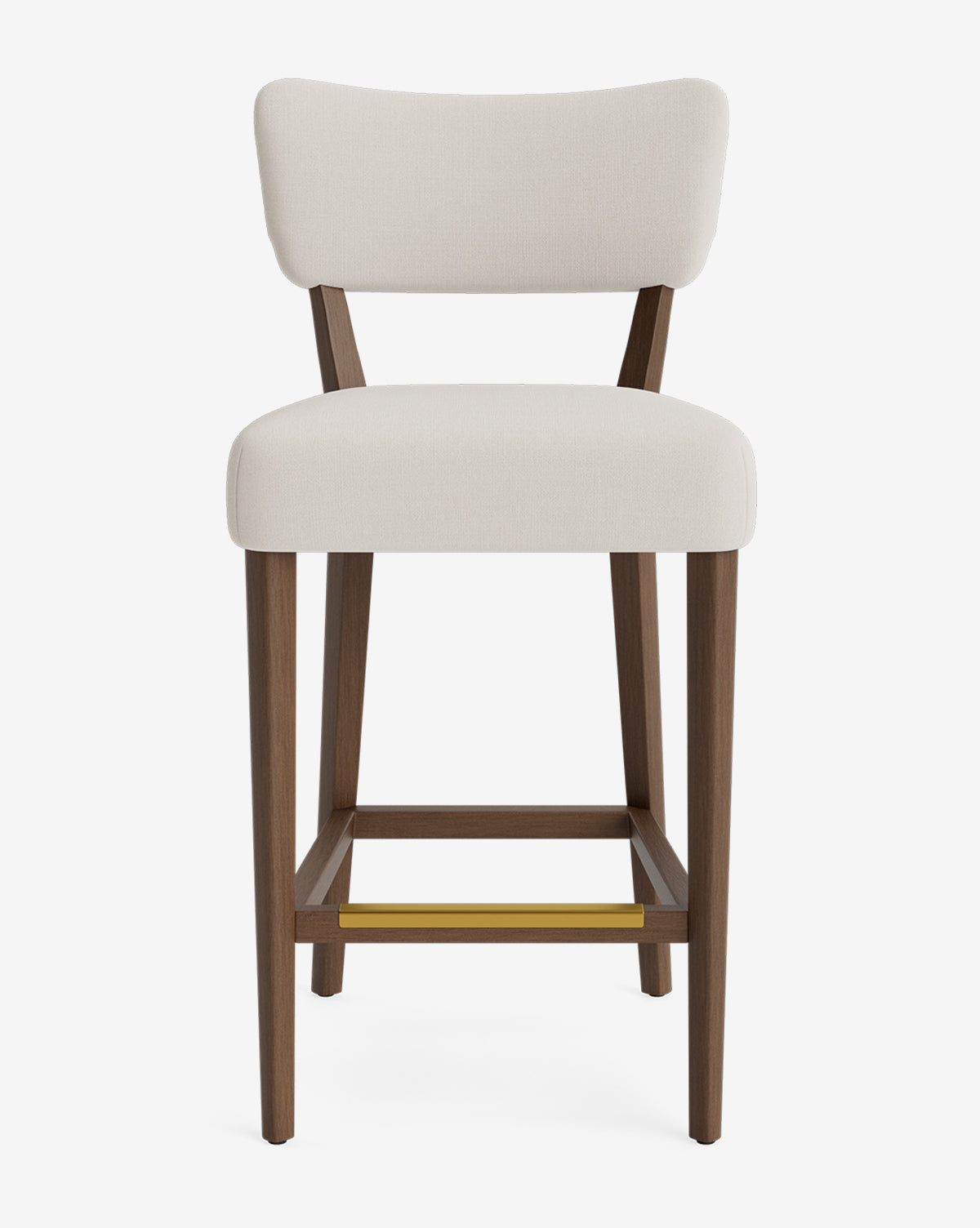 Tabouret de comptoir classique rembourré avec dossier en forme de rein et pieds carrés effilés pour salle à manger