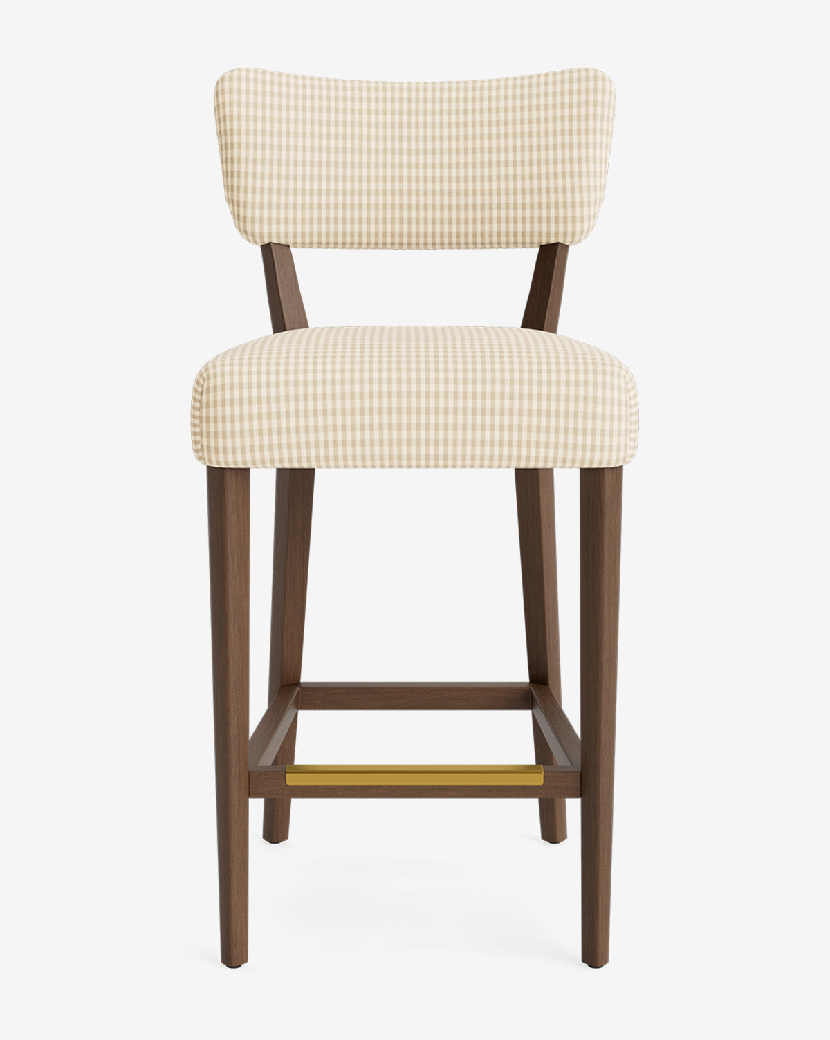 Tabouret de comptoir classique rembourré avec dossier en forme de rein et pieds carrés effilés pour salle à manger