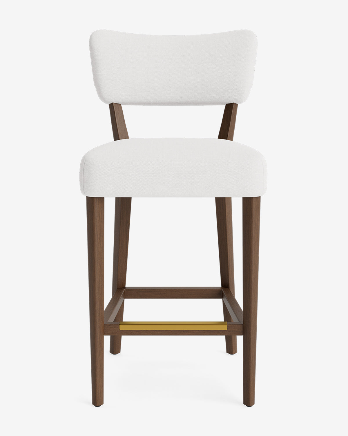 Tabouret de comptoir classique rembourré avec dossier en forme de rein et pieds carrés effilés pour salle à manger