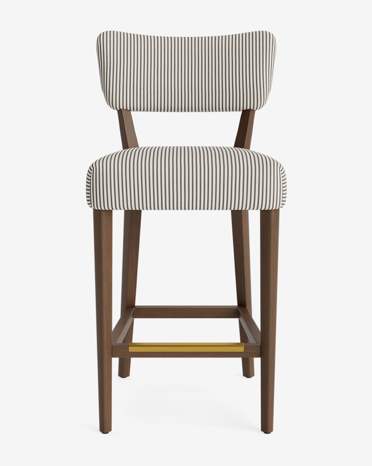 Tabouret de comptoir classique rembourré avec dossier en forme de rein et pieds carrés effilés pour salle à manger
