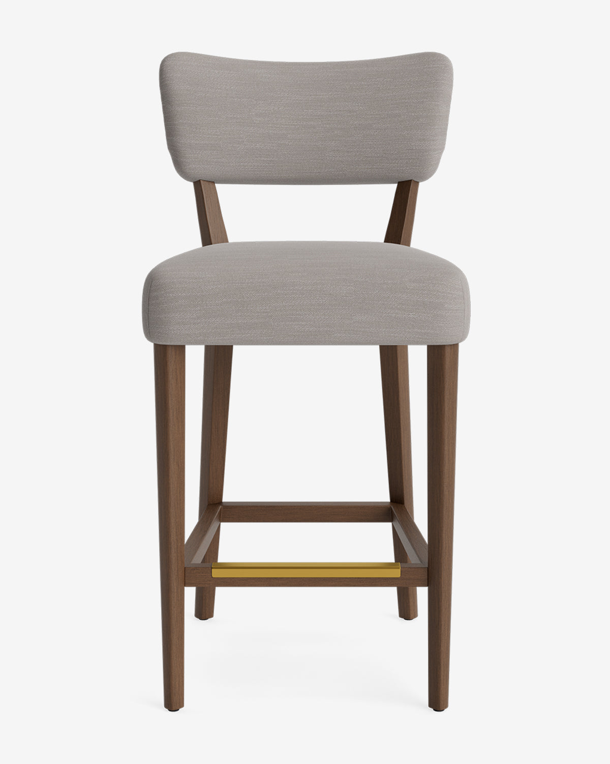 Tabouret de comptoir classique rembourré avec dossier en forme de rein et pieds carrés effilés pour salle à manger