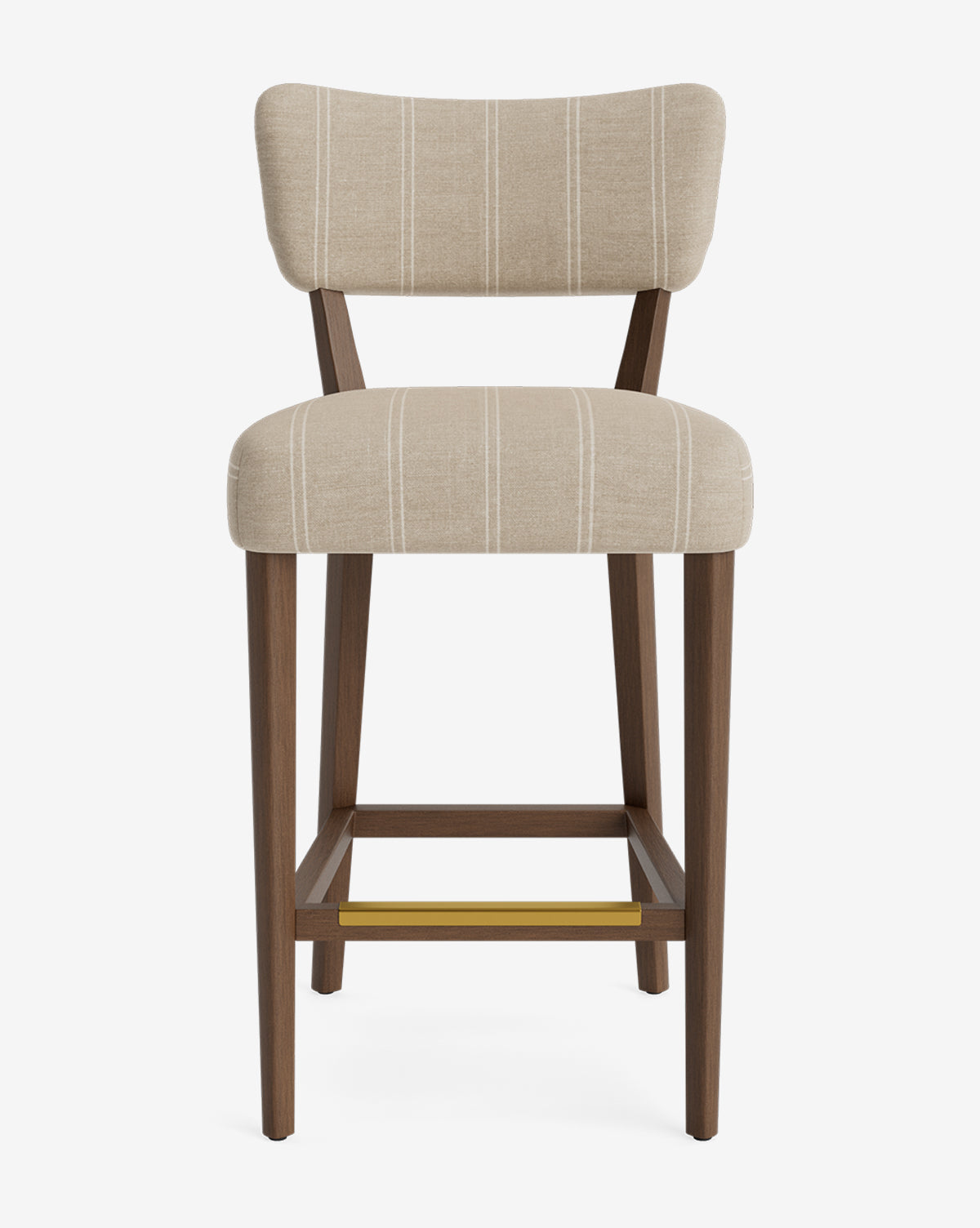 Tabouret de comptoir classique rembourré avec dossier en forme de rein et pieds carrés effilés pour salle à manger