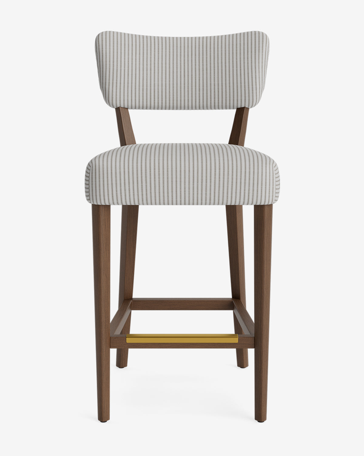 Tabouret de comptoir classique rembourré avec dossier en forme de rein et pieds carrés effilés pour salle à manger