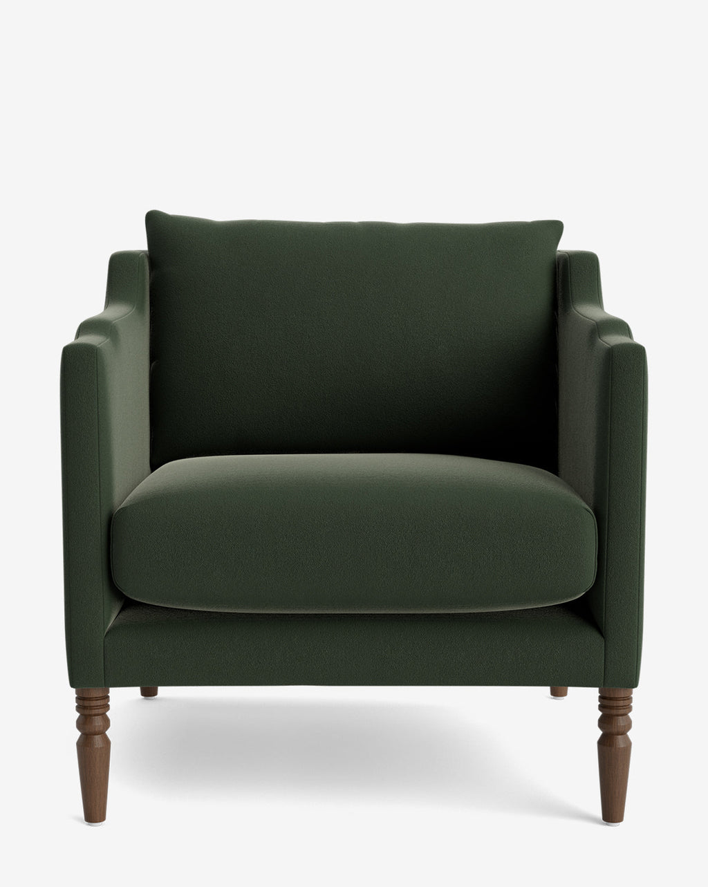 Fauteuil de salon capitonné traditionnel avec pieds tournés et accoudoirs originaux pour le salon